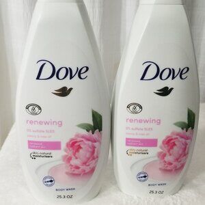 2 Dove renewing 0%Sulfate SLES Peony & rose oil Body Wash 25.3 fl. Oz